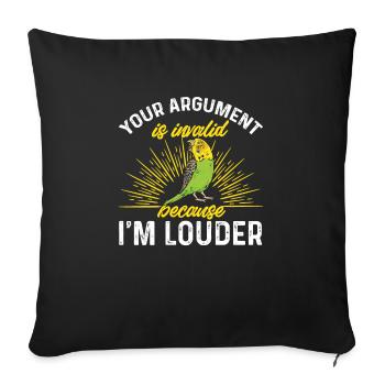 Budgerigar Parakeet Bird Pet Gift - Sofa pillowcase 17,3'' x 17,3'' (45 x 45 cm) - black - Front