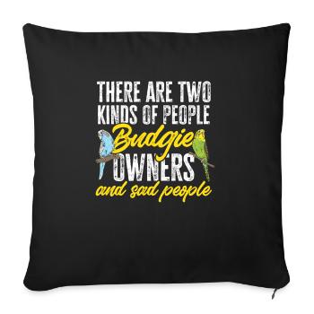 Budgerigar Perruche Oiseau Cadeau pour animaux de compagnie - Housse de coussin décorative 45 x 45 cm - noir - Devant