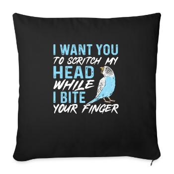 Budgerigar Parakeet Bird Pet Gift - Sofa pillowcase 17,3'' x 17,3'' (45 x 45 cm) - black - Front