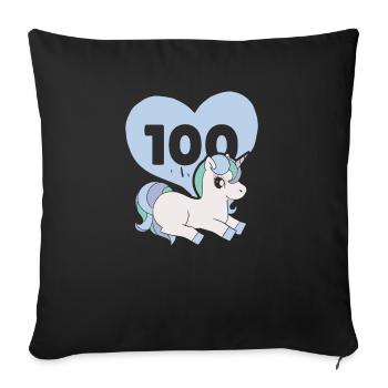 Unicorn Lover Enseignant Élève 100 jours d’école - Housse de coussin décorative 45 x 45 cm - noir - Devant