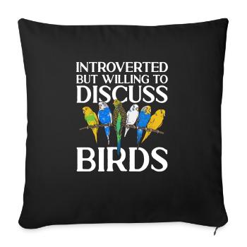 Budgerigar Perruche Oiseau Cadeau pour animaux de compagnie - Housse de coussin décorative 45 x 45 cm - noir - Devant