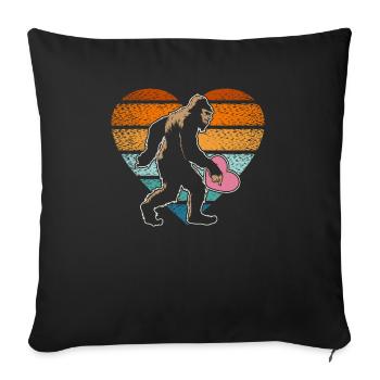 Valentinstag Herztag Amor Bigfoot Gläubiger - Sofakissenbezug 45 x 45 cm - Schwarz - Vorne