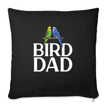 Budgerigar Perruche Oiseau Cadeau pour animaux de compagnie - Housse de coussin décorative 45 x 45 cm - noir - Devant