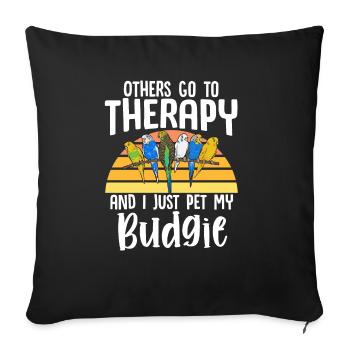 Budgerigar Perruche Oiseau Cadeau pour animaux de compagnie - Housse de coussin décorative 45 x 45 cm - noir - Devant