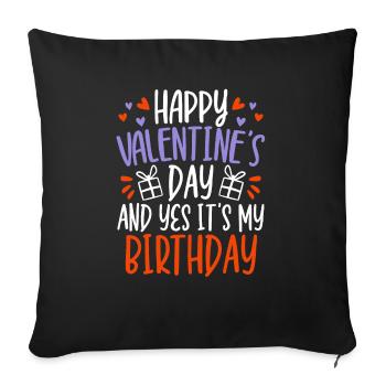 Valentinstag Herztag Amor Liebe Beziehung - Sofakissenbezug 45 x 45 cm - Schwarz - Vorne