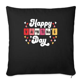 Valentinstag Herztag Amor Liebe Beziehung - Sofakissenbezug 45 x 45 cm - Schwarz - Vorne