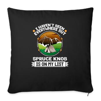 Spruce Knob Is On My List Hiking Camping Hiker - Sofa pillowcase 17,3'' x 17,3'' (45 x 45 cm) - black - Front