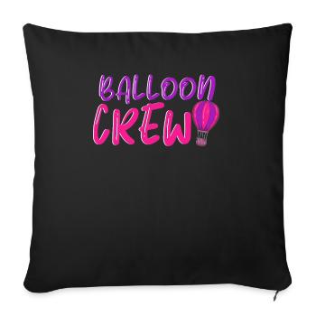 Balloon Crew Hot Air Balloon Flying Weightless - Sofa pillowcase 17,3'' x 17,3'' (45 x 45 cm) - black - Front