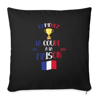 Ramenez La Coupe Cadeau Supporters Français - Housse de coussin décorative 45 x 45 cm - noir - Devant