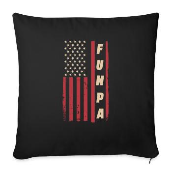 Funpa Us Flag Papa Opa Vatertag - Sofakissenbezug 45 x 45 cm - Schwarz - Vorne