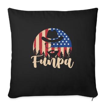 Funpa Us Flag Papa Opa Vatertag - Sofakissenbezug 45 x 45 cm - Schwarz - Vorne