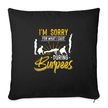 Burpees - Sofa pillowcase 17,3'' x 17,3'' (45 x 45 cm) - black - Front