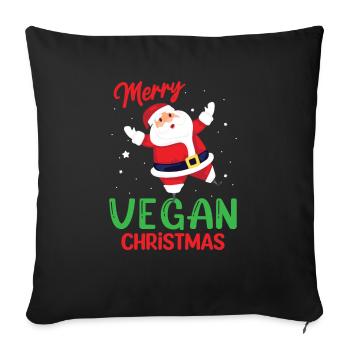 Merry Vegan Christmas - Sofa pillowcase 17,3'' x 17,3'' (45 x 45 cm) - black - Front