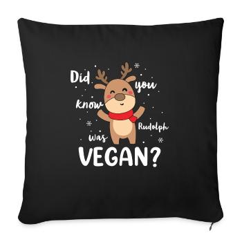 Saviez-vous que Rudolph était végétalien ? - Housse de coussin décorative 45 x 45 cm - noir - Devant