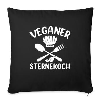 Veganer Sternekoch - Sofakissenbezug 45 x 45 cm - Schwarz - Vorne