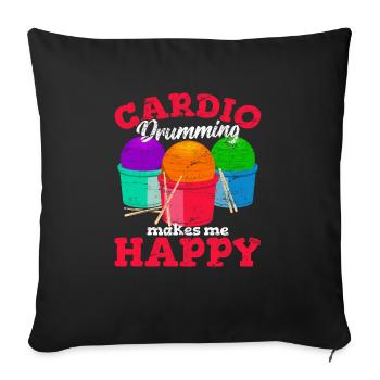 Cardio Drumming Squad Workout Gym Fitness Class Ex - Sofakissenbezug 45 x 45 cm - Schwarz - Vorne