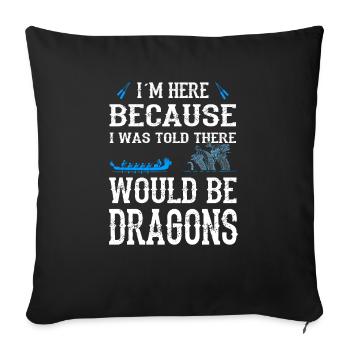 Dragon Boat Race Festival Dragon Boat - Sofa pillowcase 17,3'' x 17,3'' (45 x 45 cm) - black - Front