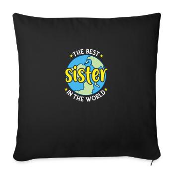The best sister in the world Aunt Mrs. Mother's Day - Sofa pillowcase 17,3'' x 17,3'' (45 x 45 cm) - black - Front