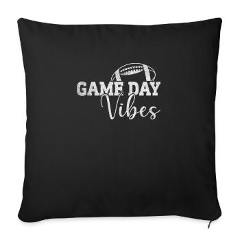 Football Game Day Vibes - Sofa pillowcase 17,3'' x 17,3'' (45 x 45 cm) - black - Front