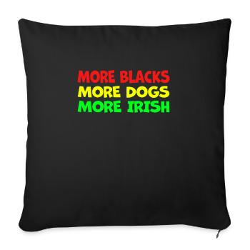 Plus de Noirs Plus d’Irlandais Plus de chiens - Housse de coussin décorative 45 x 45 cm - noir - Devant