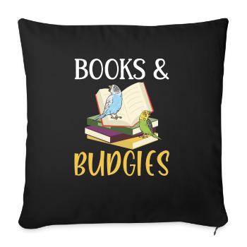 Budgerigar Parakeet Bird Pet Gift - Sofa pillowcase 17,3'' x 17,3'' (45 x 45 cm) - black - Front