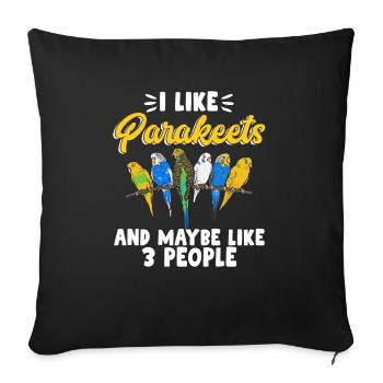 Budgerigar Perruche Oiseau Cadeau pour animaux de compagnie - Housse de coussin décorative 45 x 45 cm - noir - Devant