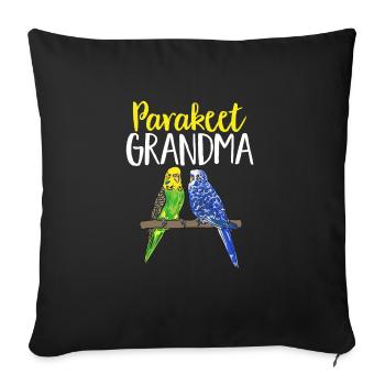 Budgerigar Perruche Oiseau Cadeau pour animaux de compagnie - Housse de coussin décorative 45 x 45 cm - noir - Devant