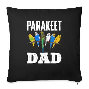 Budgerigar Parakeet Bird Pet Gift - Sofa pillowcase 17,3'' x 17,3'' (45 x 45 cm) - black - Front