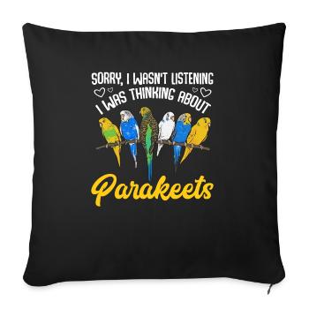 Budgerigar Parakeet Bird Pet Gift - Sofa pillowcase 17,3'' x 17,3'' (45 x 45 cm) - black - Front