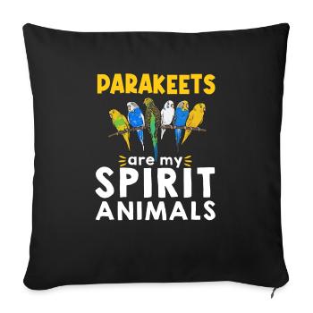 Budgerigar Perruche Oiseau Cadeau pour animaux de compagnie - Housse de coussin décorative 45 x 45 cm - noir - Devant