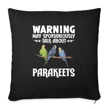 Budgerigar Perruche Oiseau Cadeau pour animaux de compagnie - Housse de coussin décorative 45 x 45 cm - noir - Devant