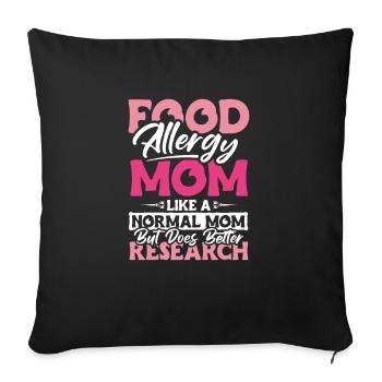 Food Allergy Mom Shirt Gift - Sofa pillowcase 17,3'' x 17,3'' (45 x 45 cm) - black - Front