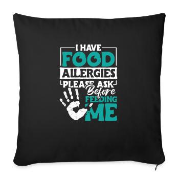 I Have Foot Allergies Shirt Gift - Sofa pillowcase 17,3'' x 17,3'' (45 x 45 cm) - black - Front