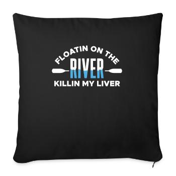 Cadeau de chemise Floatin On The River - Housse de coussin décorative 45 x 45 cm - noir - Devant