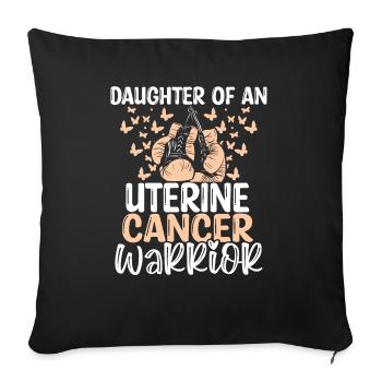 Mois de la sensibilisation au cancer de l’utérus Fille - Housse de coussin décorative 45 x 45 cm - noir - Devant