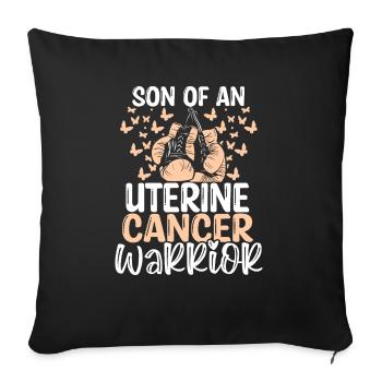 Mois de la sensibilisation au cancer de l’utérus Ruban Fils - Housse de coussin décorative 45 x 45 cm - noir - Devant