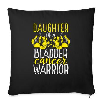 Ruban du Mois de la sensibilisation au cancer de la vessie des filles - Housse de coussin décorative 45 x 45 cm - noir - Devant