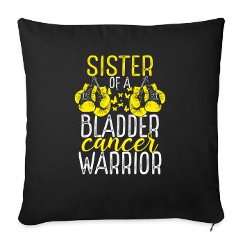 Sister Bladder Cancer Awareness Sibling Twin - Sofa pillowcase 17,3'' x 17,3'' (45 x 45 cm) - black - Front