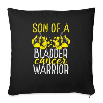 Ruban du Mois de la sensibilisation au cancer de la vessie Son - Housse de coussin décorative 45 x 45 cm - noir - Devant