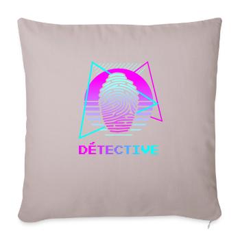 Retro Détective Enquêteur - Housse de coussin décorative 45 x 45 cm - taupe clair - Devant
