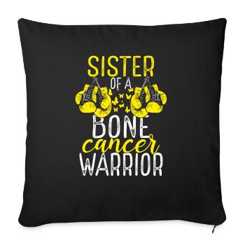 Sister Bone Cancer Awareness Sibling Twin - Sofa pillowcase 17,3'' x 17,3'' (45 x 45 cm) - black - Front