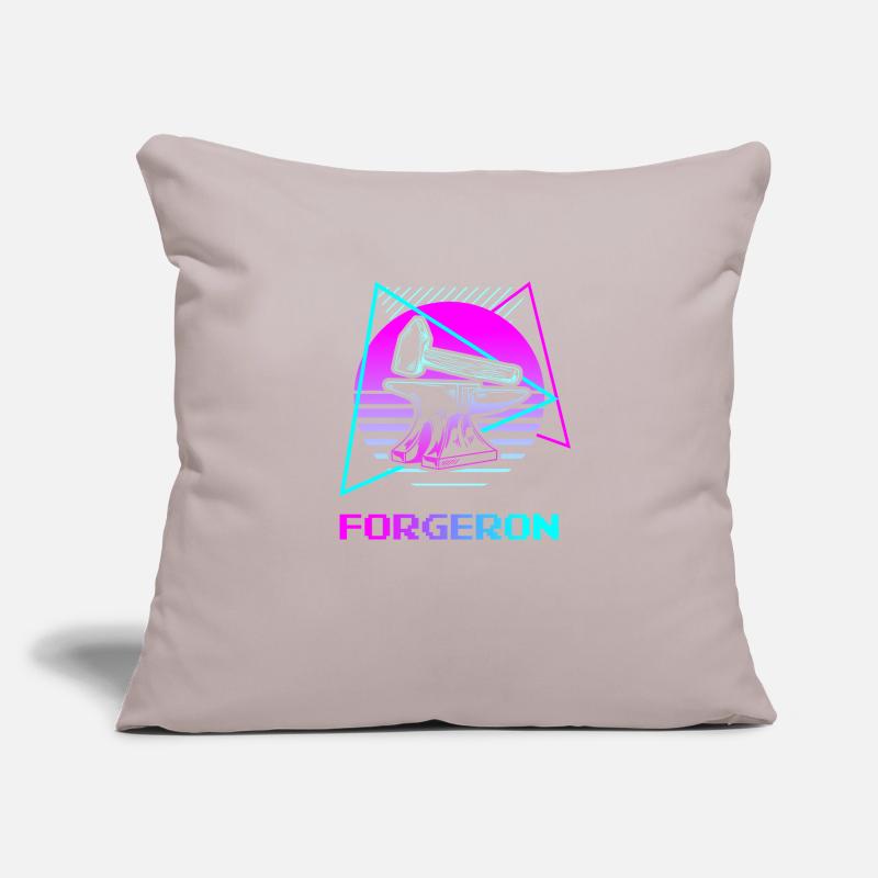 Retro Forgeron Forge Housse de coussin décorative 45 x 45 cm