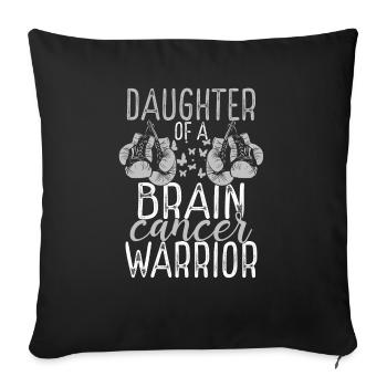 Daughter Brain Tumor Awareness Month Ribbon - Sofa pillowcase 17,3'' x 17,3'' (45 x 45 cm) - black - Front