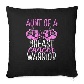 Aunt Breast Cancer Awareness Niece Nephew - Sofakissenbezug 45 x 45 cm - Schwarz - Vorne