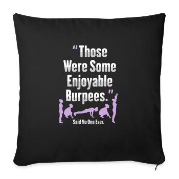 Burpees Girl Design for Aerobic Woman - Sofa pillowcase 17,3'' x 17,3'' (45 x 45 cm) - black - Front