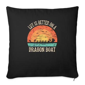 Chinese Dragon Boat Race - Sofa pillowcase 17,3'' x 17,3'' (45 x 45 cm) - black - Front