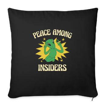 Alien Peace Alien Head Martian Space Outsider - Sofa pillowcase 17,3'' x 17,3'' (45 x 45 cm) - black - Front