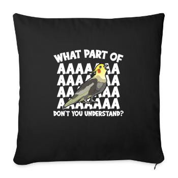 Cockatiel Cockatiel Cockatoo Perroquet Oiseau Cadeau - Housse de coussin décorative 45 x 45 cm - noir - Devant