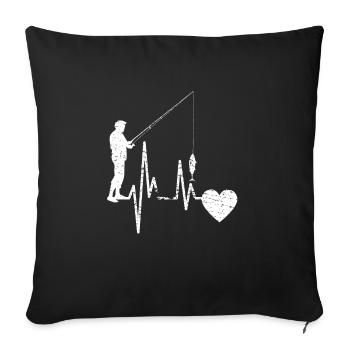 Hameçons Pêche Pêche Pêche Pêche Pêche - Housse de coussin décorative 45 x 45 cm - noir - Devant