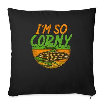 At So Corny Wheat Corn Oats Fam Farming - Sofa pillowcase 17,3'' x 17,3'' (45 x 45 cm) - black - Front